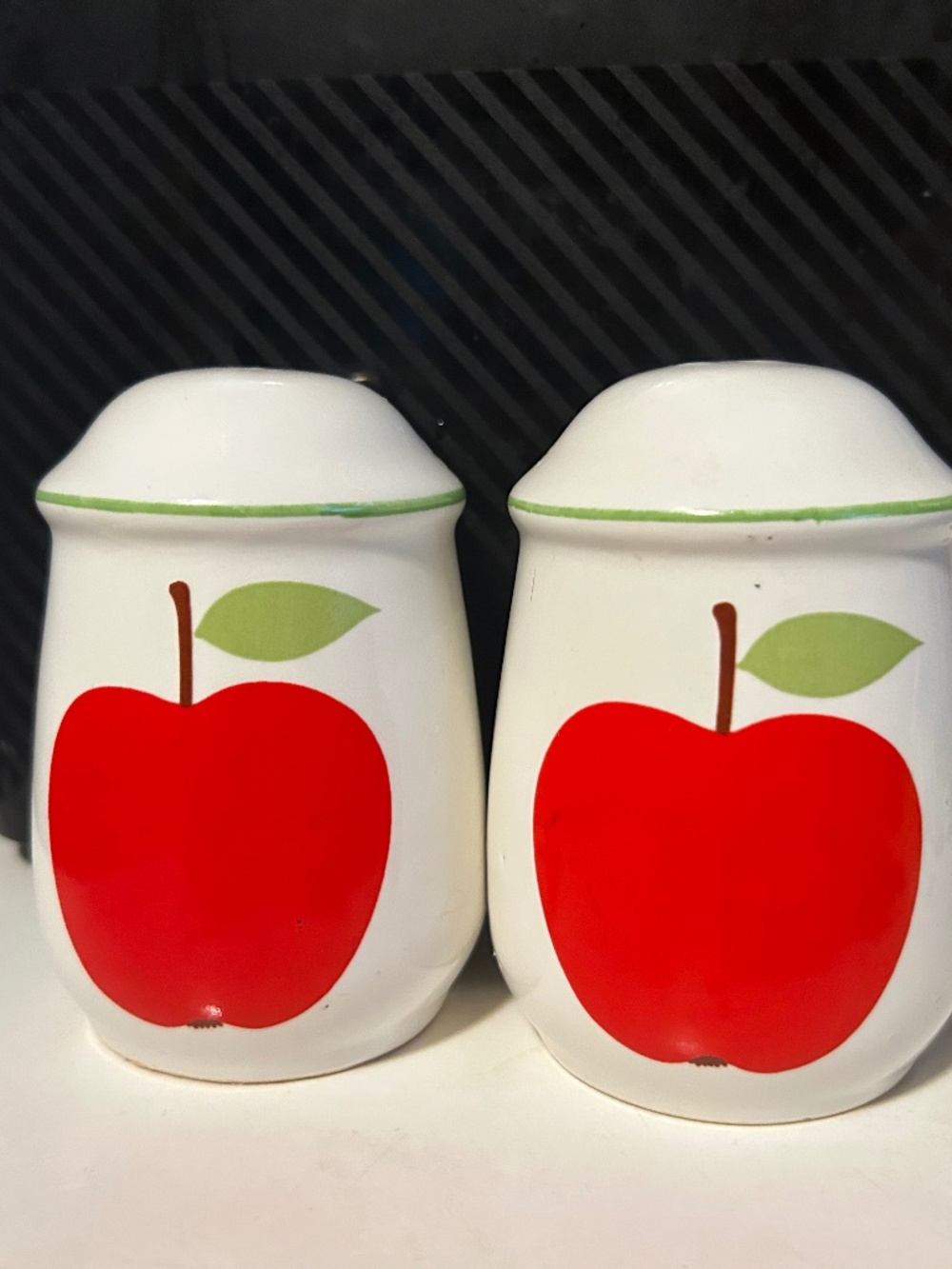 Vintage apple salt and pepper shakers